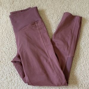 PINK cozy cropped leggings with ribbed detail